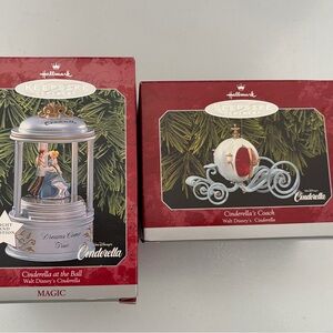 Hallmark Keepsake Magic Ornament Cinderella at the Ball & Cinderellas Coach 1998
